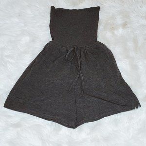 Women's Stetchable Tube Top Romper Charcoal